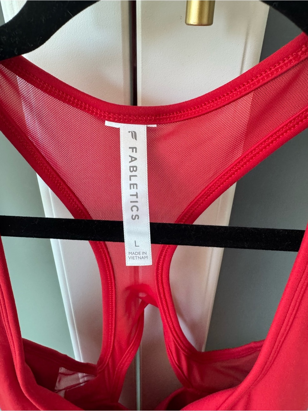 Fabletics Red Racerback Mesh Tank - Picture 2 of 4